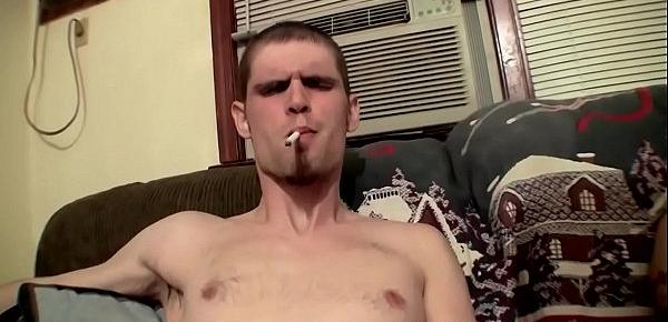  Drac and Nolan jerk off each other while taking a smoke
